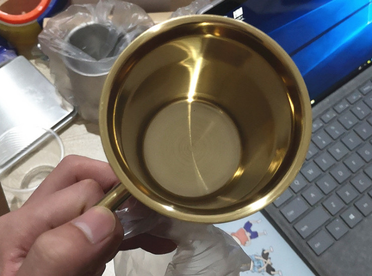 304不銹鋼口杯 不銹鋼鍍銅杯 雙層304耐高溫奶茶杯