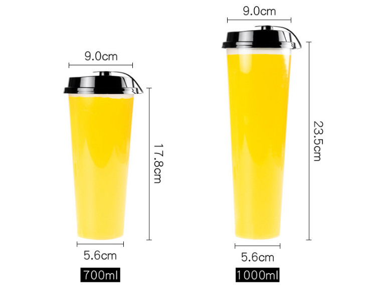 (箱) 90口徑一次性奶茶杯果汁飲料杯360-1000ml 加厚透明塑料杯冷飲注塑杯 (包運送上門)