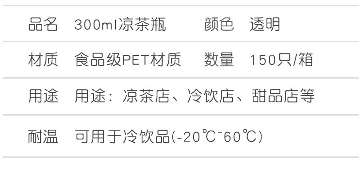 (箱/150支) 涼茶包裝瓶一次性pet塑料瓶300/330ml高透密封礦泉水瓶環保打包瓶帶蓋 (包運送上門)