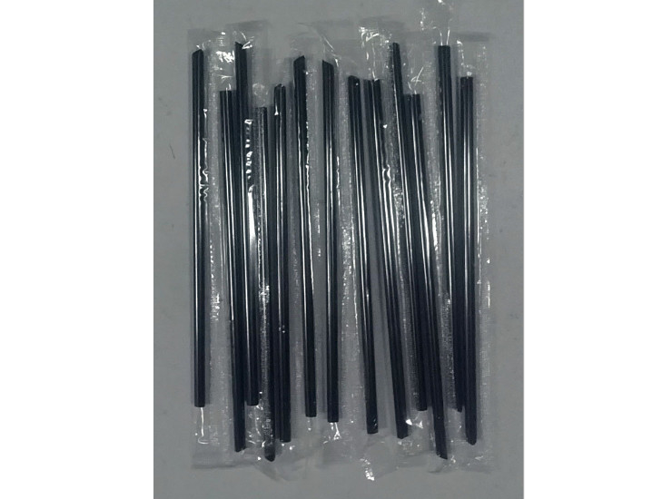 (Box/2000) 21Cm Black Small Straw Supply Transparent Sand Ice Milk Tea Straw Disposable Straw Pp Plastic Straw (Door Delivery Included)