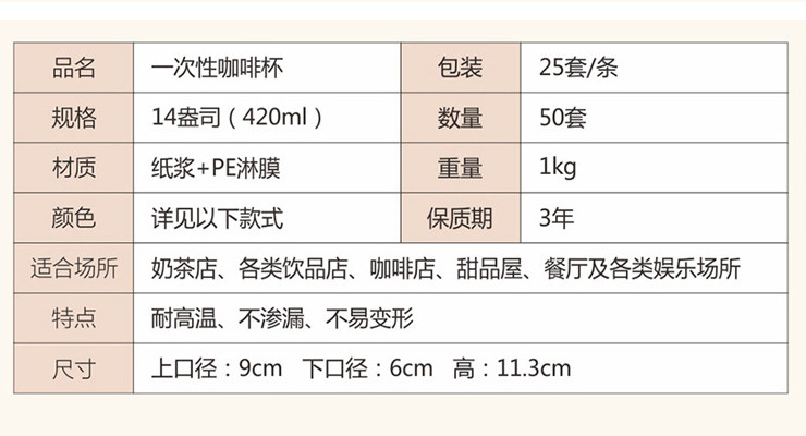 (箱/500套) 一次性加厚紙杯外賣打包咖啡杯果汁熱飲奶茶雙層紙杯 多色 多客量 (包運送上門)