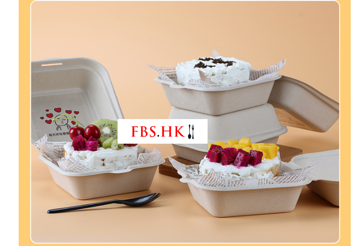 Disposable Bento Cake Boxes, Paper Pulp Hand Painted Biodegradable