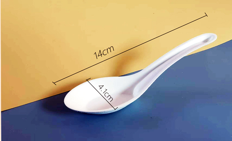 (即取環保可降解紙漿中式匙羹現貨) 可降解甘蔗漿一次性中式勺子 加厚加硬紙漿匙羹 外賣勺