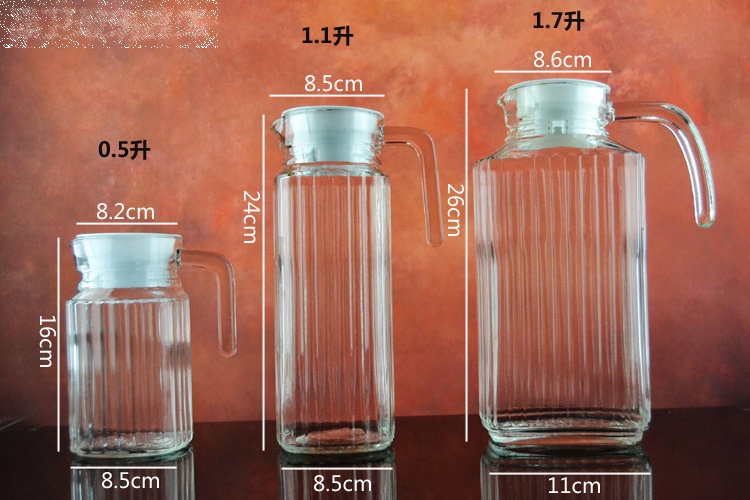 (整箱) 耐熱鑽石玻璃涼水壺 果汁壺 冷水壺 1.1L