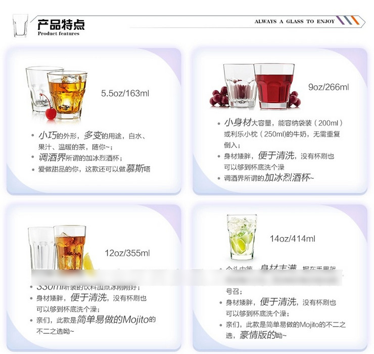 美國Libbey利比 必勝客飲品 烈酒杯 啤酒杯 威士忌酒杯 八角杯