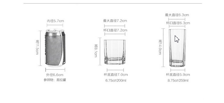 美國利比Libbey 古典玻璃杯 烈酒杯 透明玻璃水杯