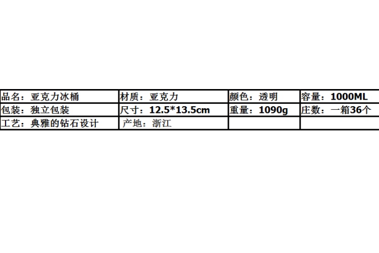 (整箱) 高品質亞克力耐摔冰桶 酒桶