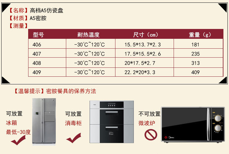 A5密胺仿瓷餐具茄子噴點深盤 圓盤