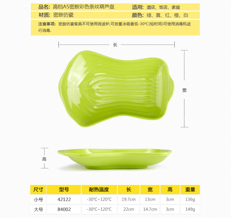 高檔A5密胺仿瓷彩色白菜葉盤 加厚涼菜異形小吃碟盤