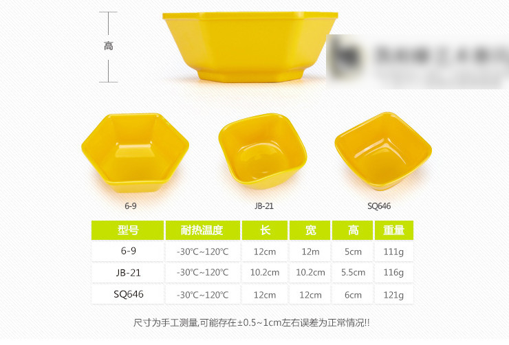 高檔A5密胺仿瓷彩色六角四方圓形碗 糖水碗