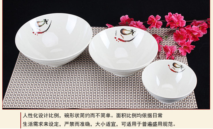 A5密胺仿瓷餐具茄子噴點螺紋麵碗 拉麵碗