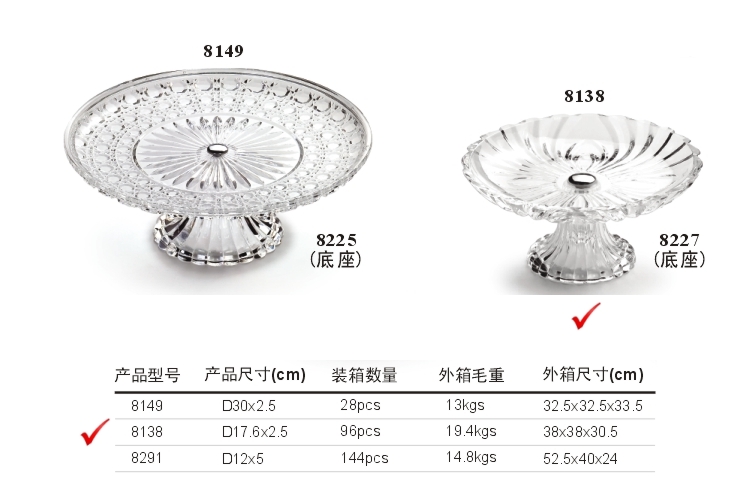 PC高檔仿水晶果盤 可配底座