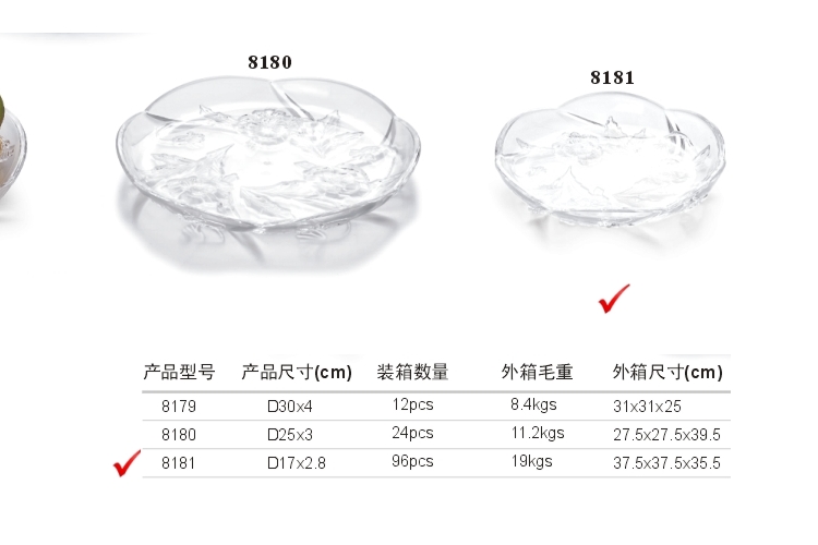 PC高檔仿水晶果盤