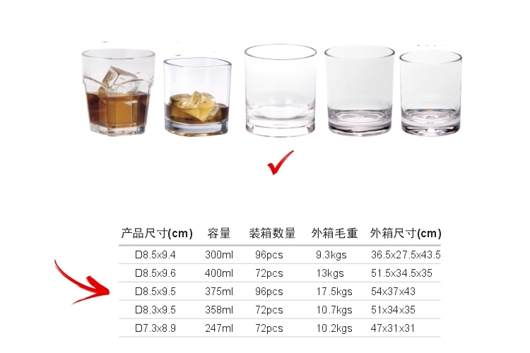 PC塑料仿玻璃 烈酒杯 735ml