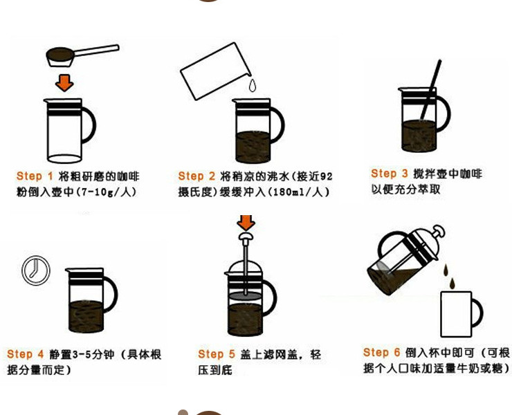 音符法式濾壓壺 耐高溫玻璃過濾杯 不銹鋼咖啡壺耐熱玻璃法壓壺