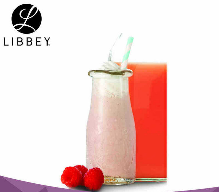 Libbey/利比無鉛優質玻璃瓶 復古印花牛奶瓶 果汁瓶奶昔瓶 222ml