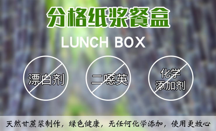 高檔環保可降解飯盒一次性紙漿盒外賣快餐盒分格沙拉盒3格4格盒 (包運送上門)