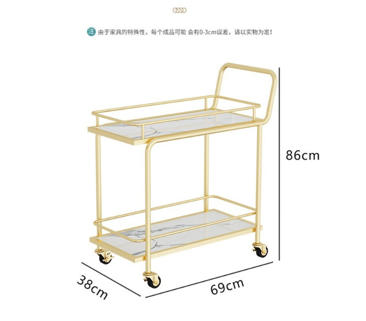 (即取金色茶水車現貨) 歐式移動蛋糕小手推車 大理石送餐車 鐵藝酒水車子