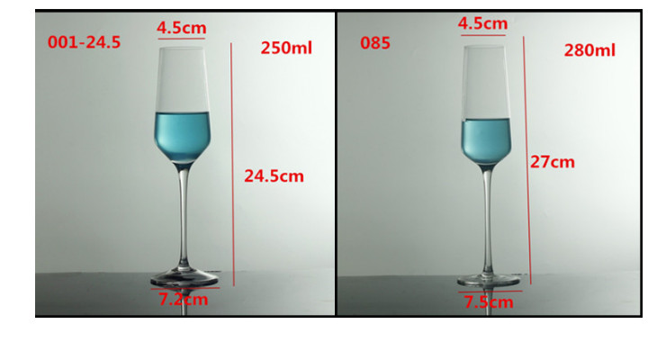 無鉛水晶玻璃一體成型香檳杯 人工吹制高腳杯 笛型香檳杯