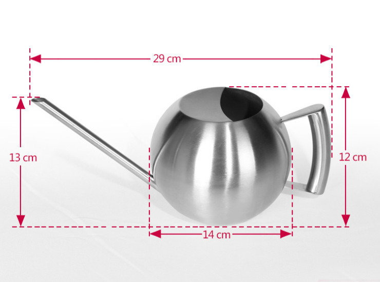 不銹鋼淋花器創意球形盆栽花草植物灑水壺歐式長嘴澆花水壺1升